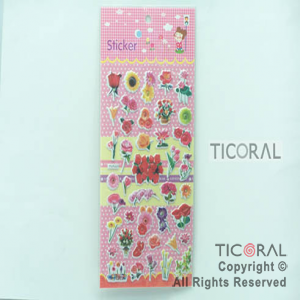 STICKER FLORES EN RELIEVE (12X26CM) HS5666-6 x 12